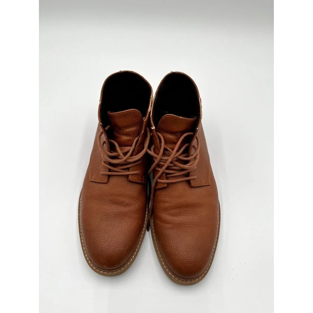 Kenneth Cole Unlisted Peyton Men's Boots 7.5‎ Brown Leather Lace Up Chukka Boots